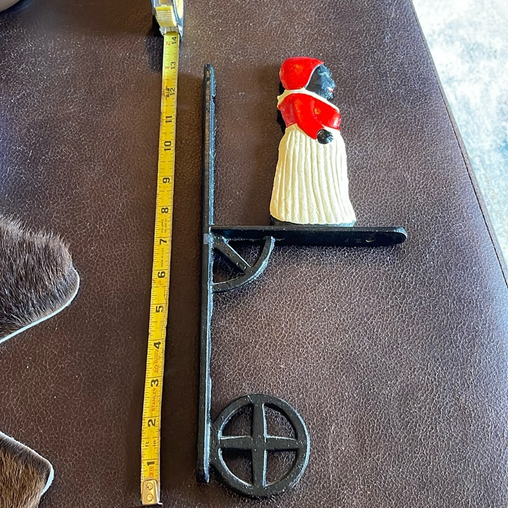 Cast Iron aunt jemiima  Black Americana bell door hanger missing bell